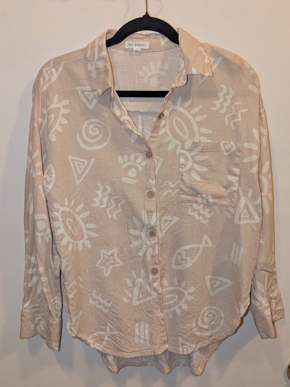 Boho Print Women's Button-Down Shirt